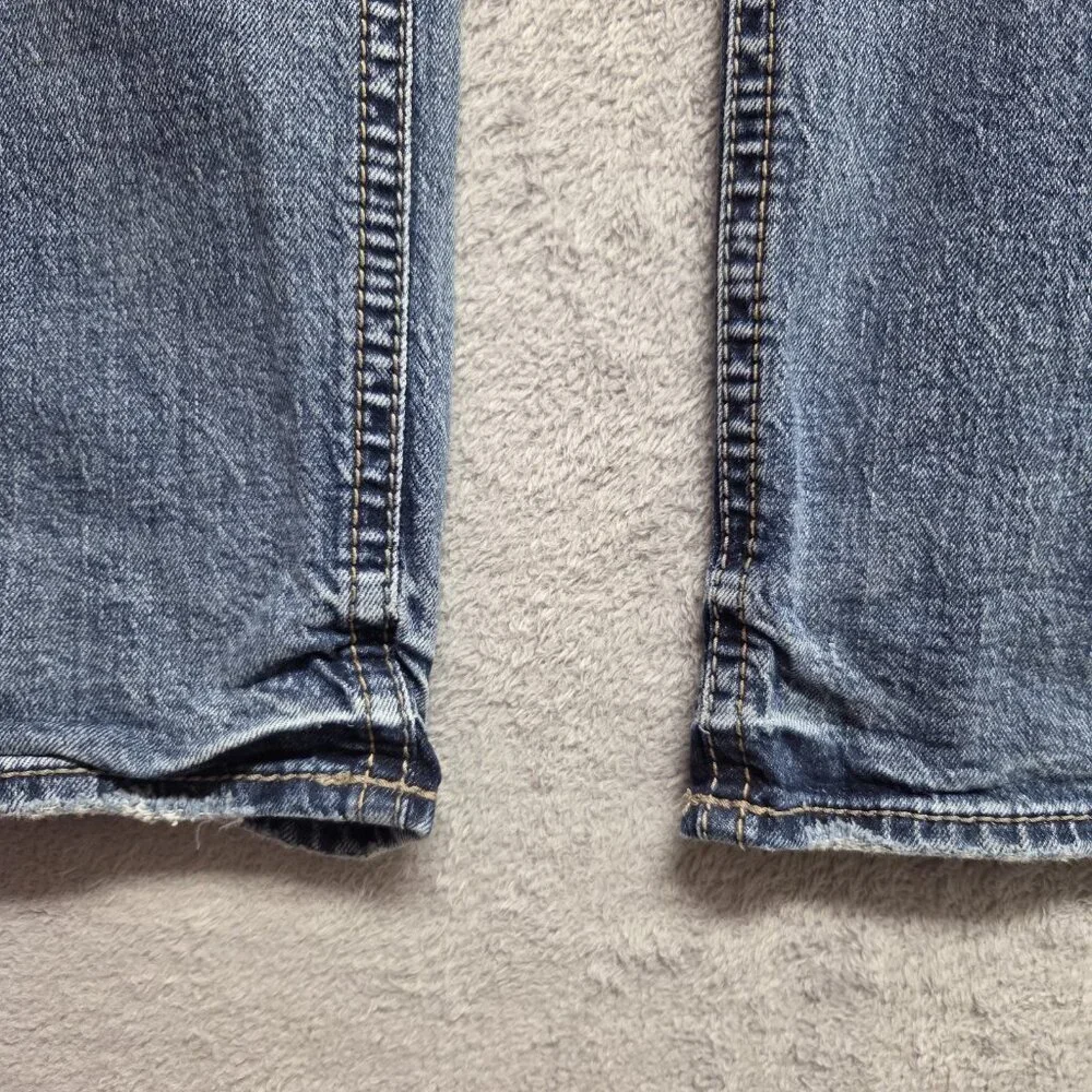 Silver Jeans Mens 36x29 Blue Eddie Relaxed Straight Stretch Denim Distressed